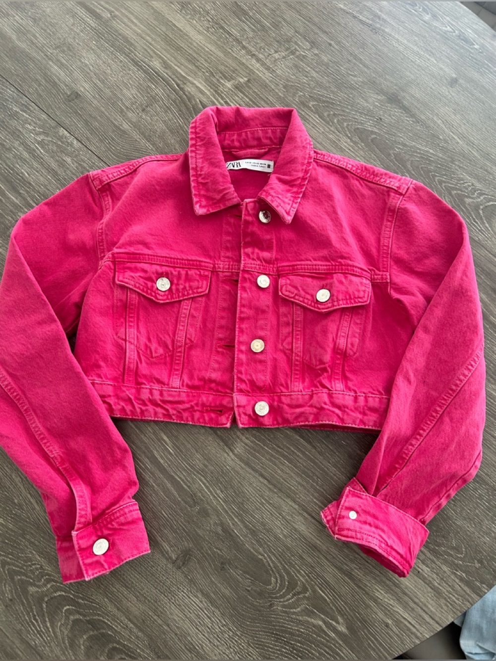 ZARA PInk Denim Jacket. NEW. Size XS